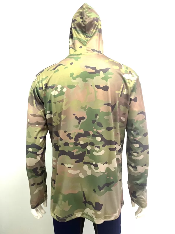 RealHunters Hooded Long Sleeve Shirt with 1/4 Zipper - Back